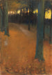 Paesaggio boschivo al crepuscolo - Lesser Ury — vista dell’opera