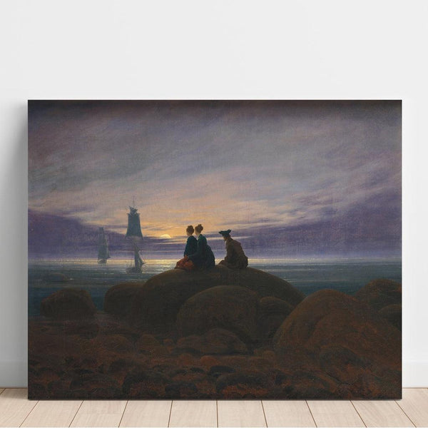 Riproduzione del dipinto Lever de lune sur la mer - Caspar David Friedrich
