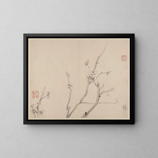 Album di prunus in fiore - Li Fangying — quadro incorniciato alla parete