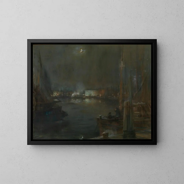 Serata al porto di Ostenda - Lieven Herremans — quadro incorniciato alla parete