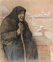Vecchia donna con un bastone - Lilly Walther — vista dell’opera