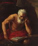 San Girolamo penitente di Spada — santo che legge con libro, teschio e penna