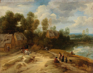 Lodewijk de Vadder - Landscape with Peasants and Cattle.webp
