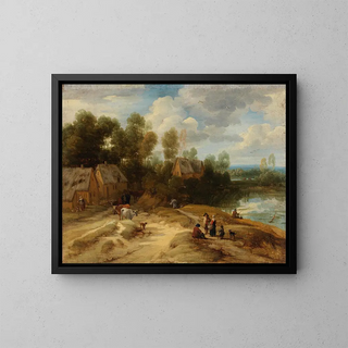 Lodewijk de Vadder - Landscape with Peasants and Cattle.webp