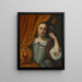 Ritratto di una ragazza che guarda dietro una tenda arancione - Lodewijk van der Helst — quadro incorniciato alla parete
