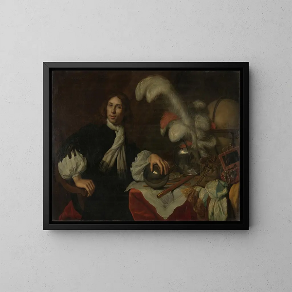Ritratto postumo di Aucke Stellingwerff, ammiraglio di Frisia, ucciso nel 1665 a Lowestoft da un colpo di cannone - Lodewijk van der Helst — quadro incorniciato alla parete