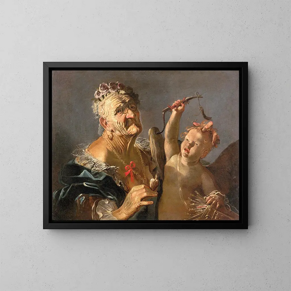 Allegoria della vecchiaia - Scuola Lombarda — quadro incorniciato alla parete