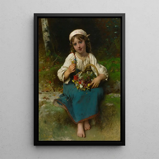 LonJeanBasile Perrault - Young girl with a basket of flowers.webp