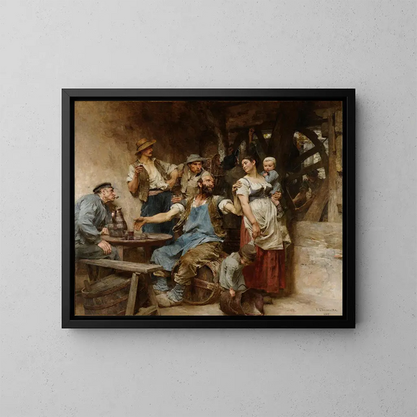 Il vino - Léon Augustin Lhermitte — quadro incorniciato alla parete