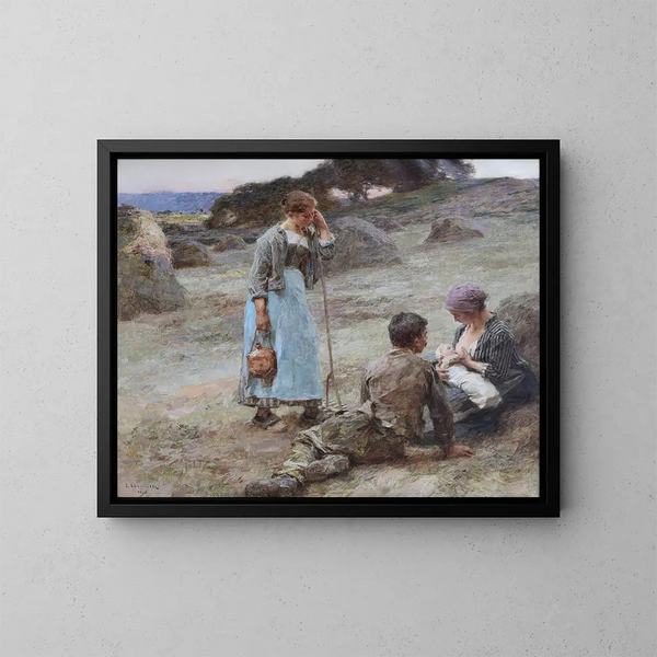 L'ora dei bambini - Léon Augustin Lhermitte — quadro incorniciato alla parete