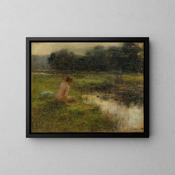 La Baigneuse - Léon Augustin Lhermitte — quadro incorniciato alla parete