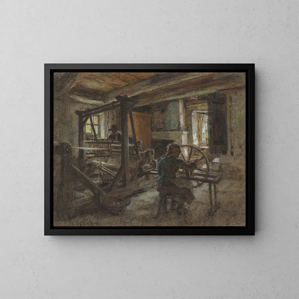 Il cottage dei tessitori - Léon Augustin Lhermitte — quadro incorniciato alla parete