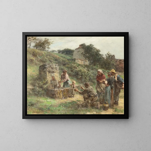 La Fontaine - Léon Augustin Lhermitte — quadro incorniciato alla parete