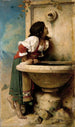 Giovane ragazza romana a una fontana - Léon Bonnat — vista dell’opera