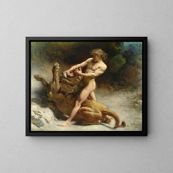 La jeunesse de Samson - Léon Bonnat — quadro incorniciato alla parete