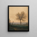 Paesaggio con un albero spoglio e un contadino - Léon Bonvin — quadro incorniciato alla parete