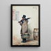 Un homme noir portant un sac de voyage rentrant en Géorgie - Léon Delachaux | Reproduction — quadro incorniciato alla parete