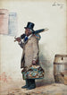 Un homme noir portant un sac de voyage rentrant en Géorgie - Léon Delachaux | Reproduction — vista dell’opera
