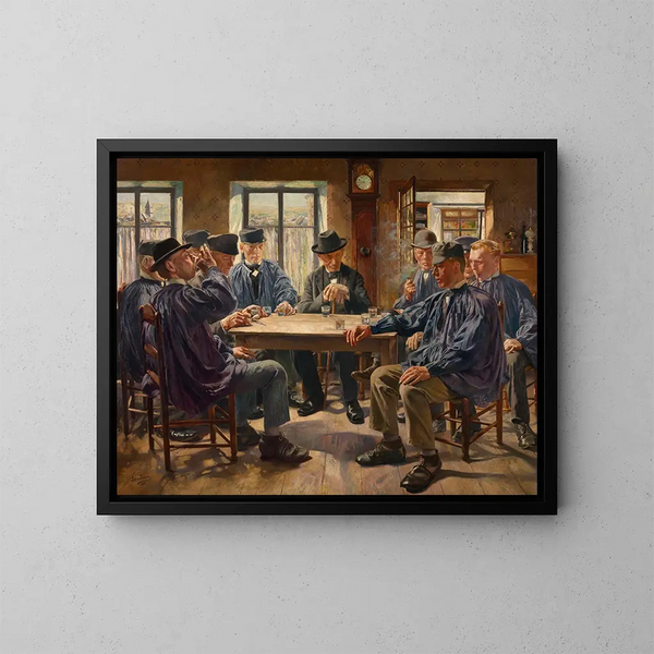 Domeniche prima della messa - Léon Frédéric — quadro incorniciato alla parete