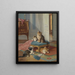 La famiglia dei gatti - Léon Huber — quadro incorniciato alla parete