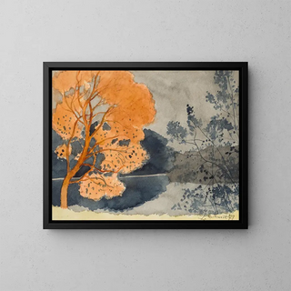stagno in autunno - Léon Spilliaert — quadro incorniciato alla parete