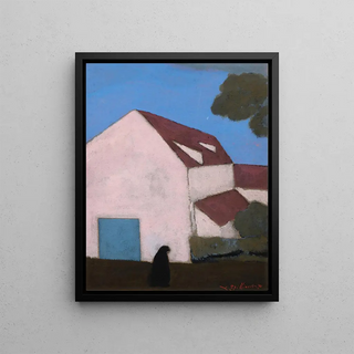 Lon Spilliaert - Ferme la faade rose silhouette de femme.webp