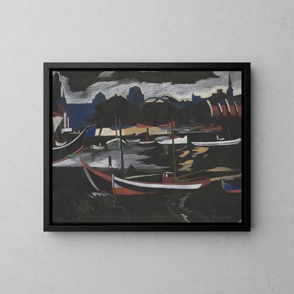 I porti commerciali a Ostenda - Léon Spilliaert — quadro incorniciato alla parete