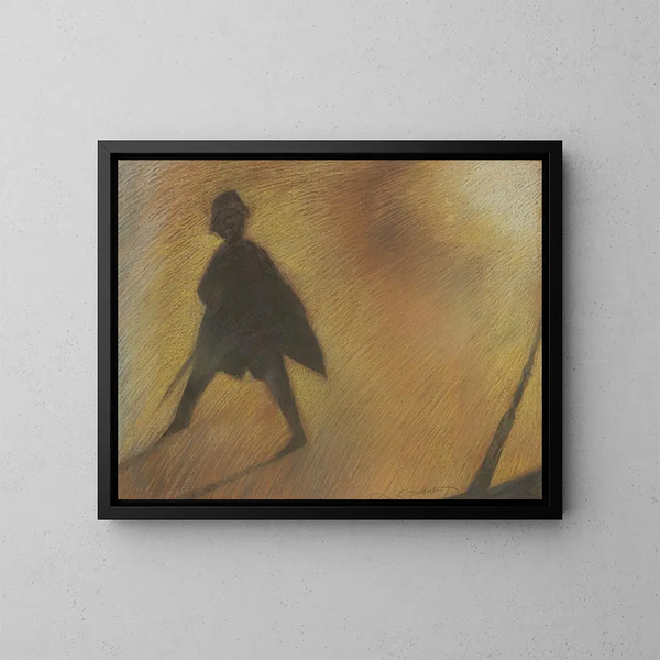 La fine di una bella giornata Figura in controluce - Léon Spilliaert — quadro incorniciato alla parete