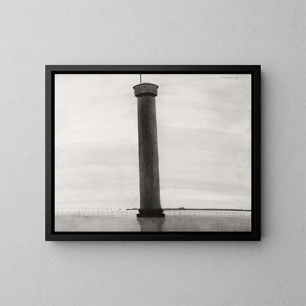 Il faro con segnali - Léon Spilliaert — quadro incorniciato alla parete