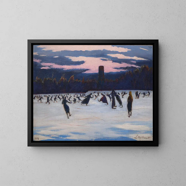 I pattinatori nel parco Marie-Henriette a Ostenda - Léon Spilliaert — quadro incorniciato alla parete