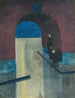 Un homme e una donna che si riparano sotto una volta dei Drie Gapers Ostende - Léon Spilliaert — vista dell’opera