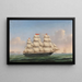Tre-mast Ferdinand Brumm davanti la scogliera di Douvres - Lorenz Petersen — quadro incorniciato alla parete