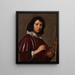 Ritratto di un artista a mezza figura davanti a un cavalletto - Lorenzo Lippi — quadro incorniciato alla parete
