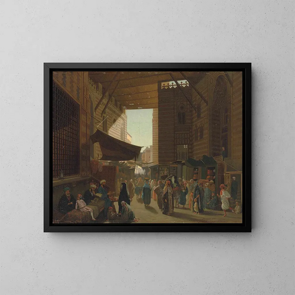 Al bazar del Cairo - Louis-Émile Pinel de Grandchamp — quadro incorniciato alla parete