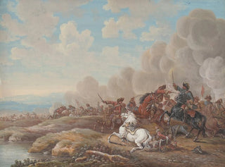 LouisNicolas van Blarenberghe - Cavalry Battle By A River.webp