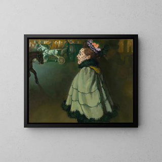 Donna agli Champs-Élysées di notte - Louis Anquetin — quadro incorniciato alla parete