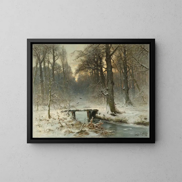 Una serata di gennaio nei boschi di La Haye - Louis Apol — quadro incorniciato alla parete