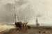 Bateaux de pêche sur le rivage à marée basse - Louis Bentabole — vista dell’opera