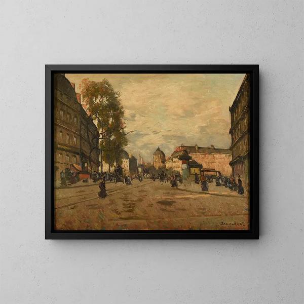 La place Saint-Michel, Parigi - Louis Braquaval — quadro incorniciato alla parete
