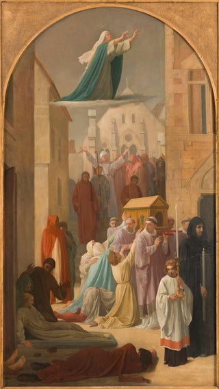 Louis Charles Timbal - Le miracle des Ardents Procession de la chsse de sainte Genevive.webp