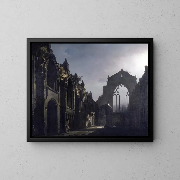 Le rovine della cappella di Holyrood - Louis Daguerre — quadro incorniciato alla parete