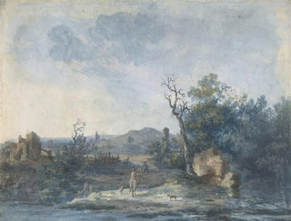 Figures sur une route de campagne - Louis Gabriel Moreau — vista dell’opera