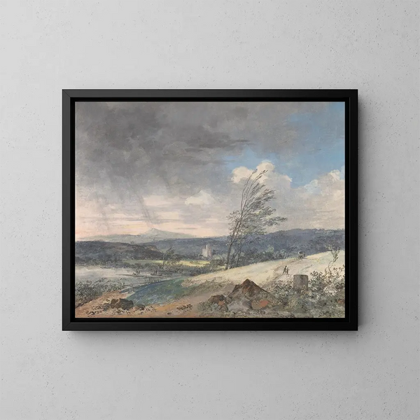 Paesaggio sventolato dal vento - Louis Gabriel Moreau — quadro incorniciato alla parete