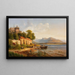 Paesaggio costiero del Nord Italia con figure - Louis Gurlitt — quadro incorniciato alla parete