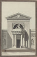 Facciata per una chiesa con una scultura che rappresenta la Fede - Louis Gustave Taraval — vista dell’opera