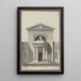 Facciata per una chiesa con una scultura che rappresenta la Fede - Louis Gustave Taraval — quadro incorniciato alla parete