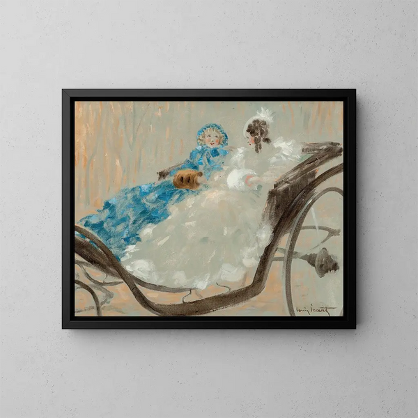 En calèche - Louis Icart — quadro incorniciato alla parete