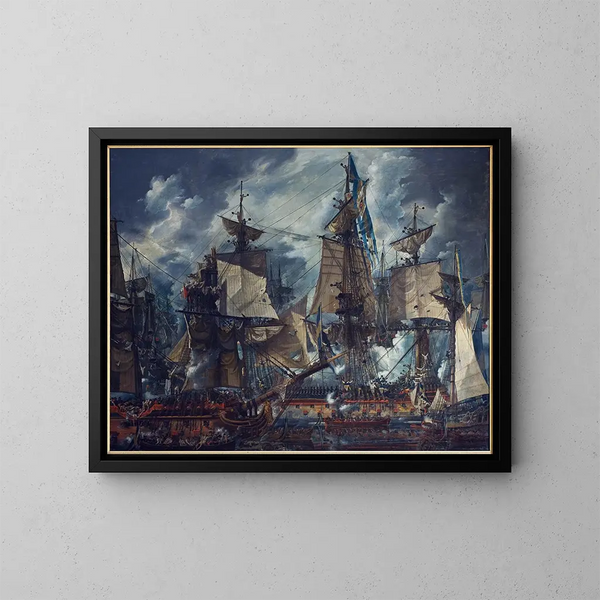 La Victoire d'Hogland - Louis Jean Desprez — quadro incorniciato alla parete
