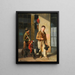Due Savoiardi con una scimmia e un cane - Louis Joseph Toussaint Rossignon — quadro incorniciato alla parete
