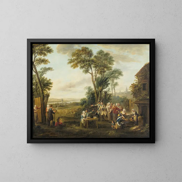 La partenza dei coscritti - Louis Joseph Watteau — quadro incorniciato alla parete